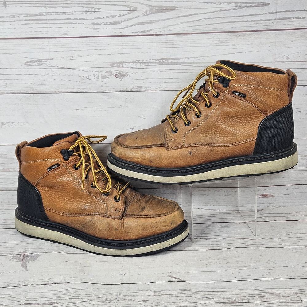 Duluth Trading Co. Wedgestone Spike Men's Brown Leather Boots US 10M Vibram ASTM